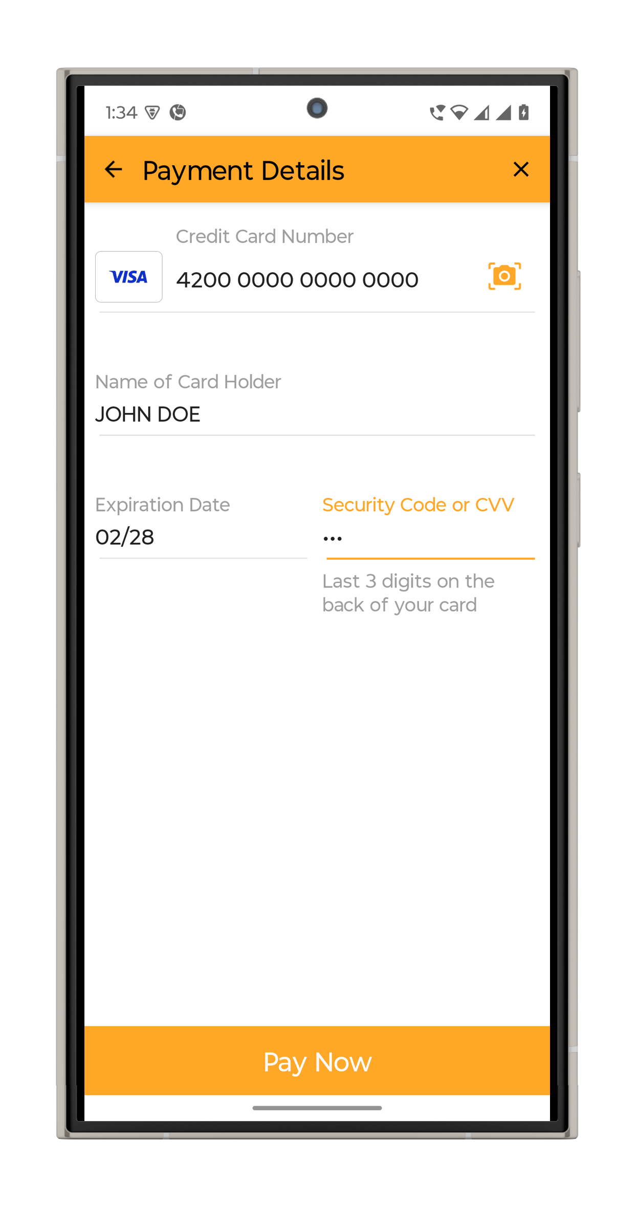 Store payment details stand-alone